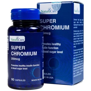 Viên uống Super Chromium 250mcg NatureCare cân bằng đường huyết, giảm cholesterol (90 viên)