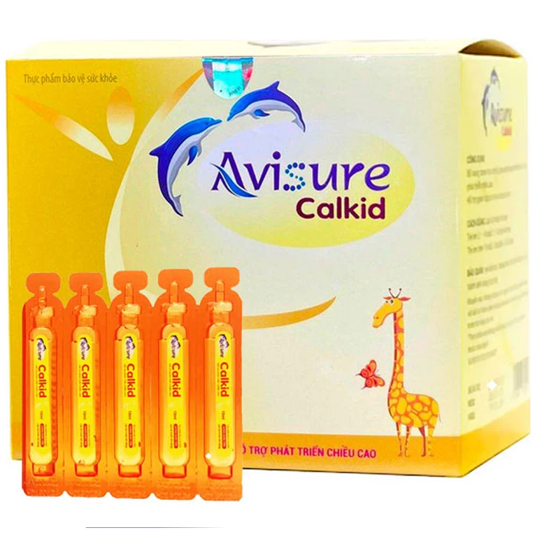 Dung dịch uống Avisure Calkid 10ml - hương cam, bổ sung canxi cho cơ thể (6 vỉ x 5 ống)