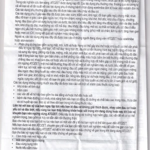 Thuốc Atozet 10mg/10mg MSD điều trị rối loạn mỡ máu, phòng ngừa các bệnh tim mạch (3 vỉ x 10 viên)