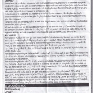 Thuốc Atozet 10mg/10mg MSD điều trị rối loạn mỡ máu, phòng ngừa các bệnh tim mạch (3 vỉ x 10 viên)
