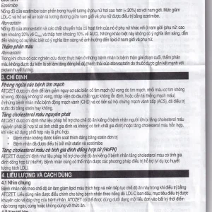 Thuốc Atozet 10mg/10mg MSD điều trị rối loạn mỡ máu, phòng ngừa các bệnh tim mạch (3 vỉ x 10 viên)