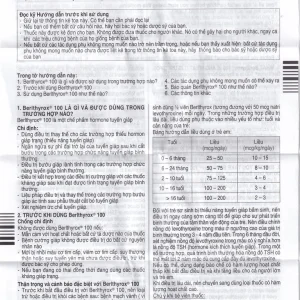 Thuốc Berlthyrox 100 Menarini điều trị thiểu năng tuyến giáp (4 vỉ x 25 viên)