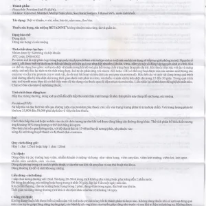 Thuốc súc họng, súc miệng Betadine Gargle and Mouthwash điều trị viêm và nhiễm khuẩn miệng, họng (125ml)