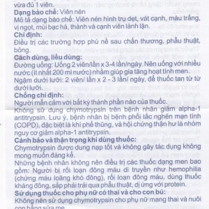 Thuốc Bevichymo Chymotrypsin 8400 Usp Mediplantex giảm đau, hạ sốt và kháng viêm (1 vỉ x 12 viên)