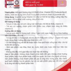 Dung dịch BioAmicus Vitamin D3 10.3ml bổ sung vitamin D3, hỗ trợ phát triển xương
