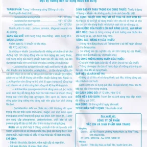 Men vi sinh sống Biolac Biopharco điều trị tiêu chảy, rối loạn tiêu hóa (10 vỉ x 10 viên)
