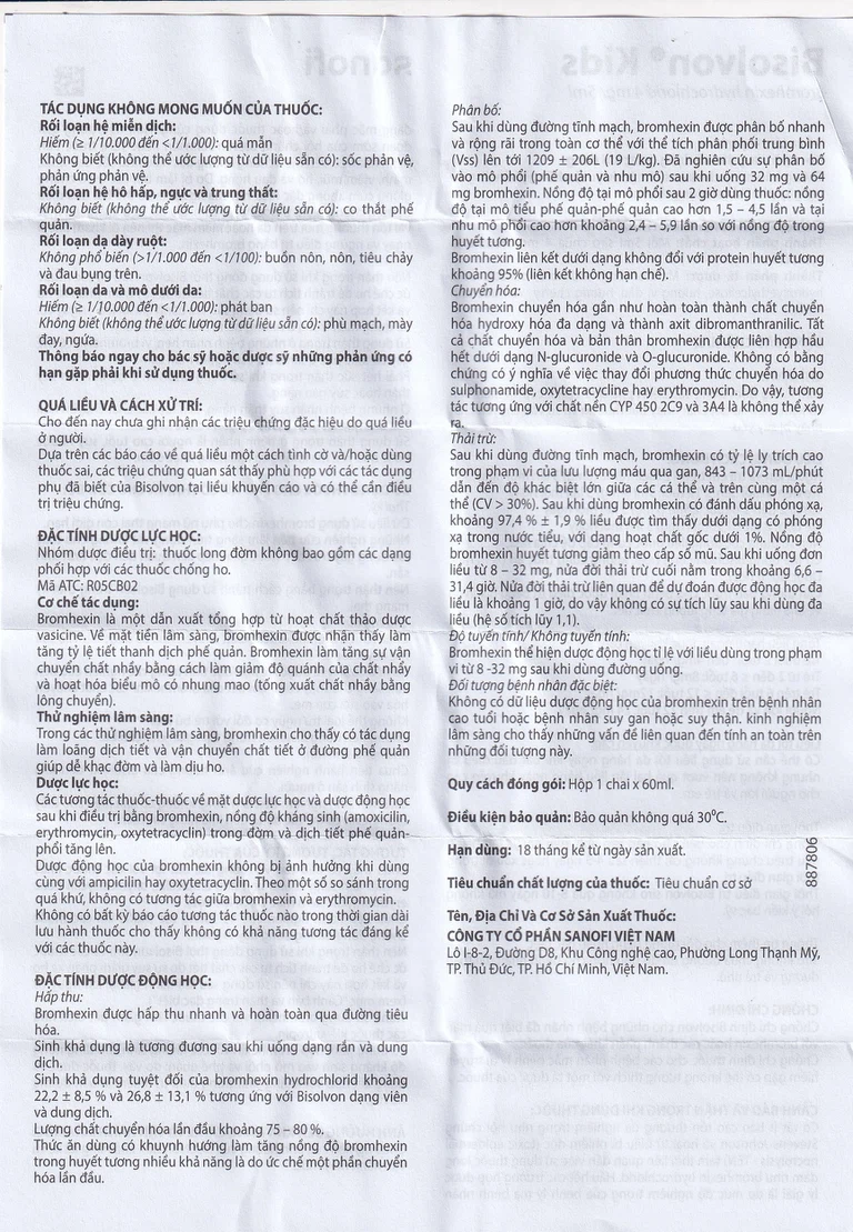 Siro Bisolvon Kids Boehringer làm loãng đờm trong các bệnh phế quản phổi cấp và mạn tính (60ml)