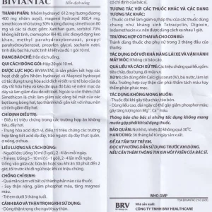 Hỗn dịch uống Biviantac BRV điều trị triệu chứng ăn không tiêu, đầy hơi (20 gói x 10 ml)