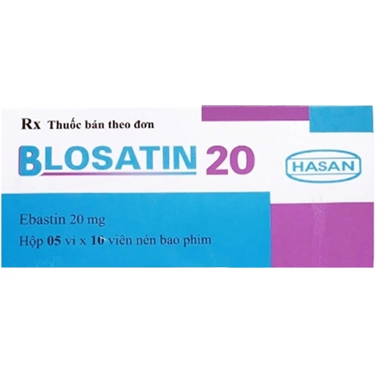 Thuốc Blosatin 20 Hasan điều trị triệu chứng viêm mũi dị ứng, viêm kết mạc dị ứng (5 vỉ x 10 viên)
