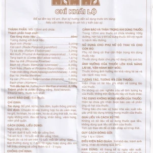 Siro ho bổ phế Nam Hà Chỉ Khái Lộ điều trị ho cảm mạo, ho gió, ho khan (125ml)