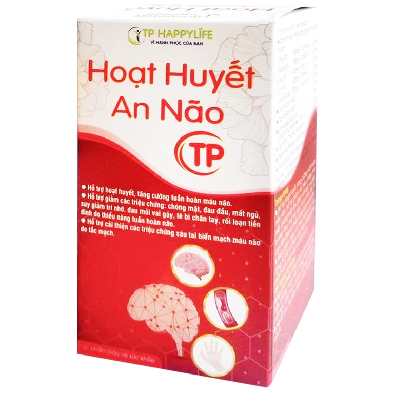 Hoạt Huyết An Não TP Happy Health hỗ trợ hoạt huyết, hỗ trợ tăng cường tuần hoàn máu não (30 viên)