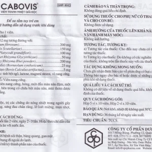 Viên Cabovis OPC thanh nhiệt giải độc, điều trị các chứng do nóng nhiệt (5 vỉ x 10 viên)