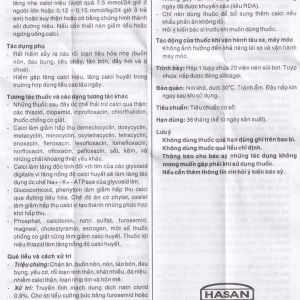Viên sủi Calcium Hasan 500mg phòng và hỗ trợ điều trị bệnh loãng xương (20 viên)