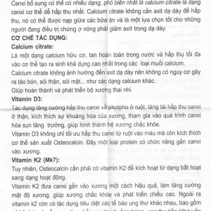 Viên uống CalKaMin AVA Pharmaceutical bổ sung canxi và vitamin K2, vitamin D3 cho cơ thể
