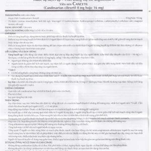 Thuốc Cancetil 8mg Shinpoong Daewoo điều trị tăng huyết áp (30 viên)