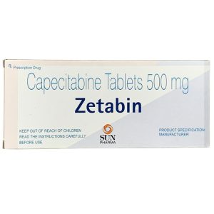 Thuốc Zetabin 500mg Sun Pharma điều trị ung thư đại tràng, ung thư vú, ung thư dạ dày (10 vỉ x 10 viên)