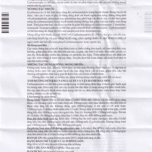 Thuốc Carbatol 200 Torrent điều trị bệnh động kinh cục bộ (10 vỉ x 10 viên)