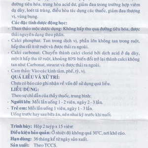 Viên nhai Carbogast Nadyphar điều trị bệnh dạ dày và đường ruột, di chứng của kiết lỵ (2 tuýp x 15 viên)
