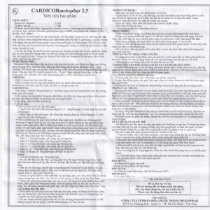 Thuốc Cardicor Mekophar 2.5 điều trị tăng huyết áp, đau thắt ngực (3 vỉ x 10 viên)