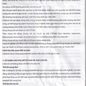 Thuốc Casilas-20 Davipharm điều trị rối loạn cương dương (2 vỉ x 2 viên)