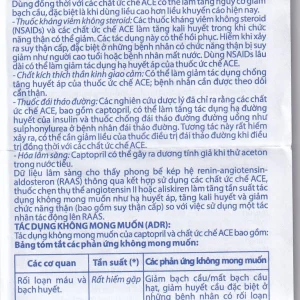 Thuốc Captopril 25mg Domesco điều trị tăng huyết áp, suy tim, nhồi máu cơ tim (10 vỉ x 10 viên)