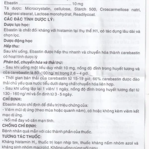 Thuốc Cebastin10 Dược 3-2 điều trị viêm mũi dị ứng, mày đay (3 vỉ x 10 viên)
