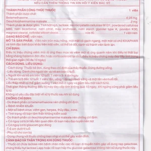 Thuốc Cedetamin Khapharco điều trị viêm mũi dị ứng, mày đay (2 vỉ x 15 viên)