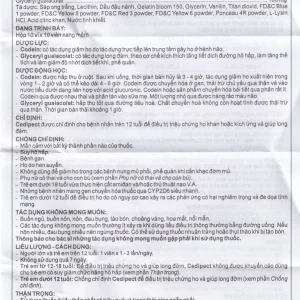 Thuốc Cedipect Imexpharm điều trị ho, long đờm (10 vỉ x 10 viên)