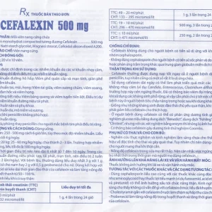Thuốc Cefalexin 500mg Domesco điều trị nhiễm khuẩn (10 vỉ x 10 viên)