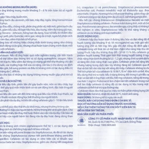 Thuốc Cefalexin 500mg Domesco điều trị nhiễm khuẩn (10 vỉ x 10 viên)