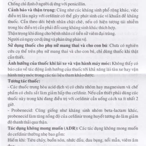 Bột pha hỗn dịch uống Cefdinir 125 - MV USP điều trị nhiễm khuẩn (10 gói)