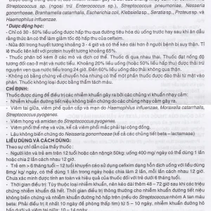 Thuốc Cefixim 200mg Cophavina điều trị nhiễm khuẩn (2 vỉ x 10 viên)