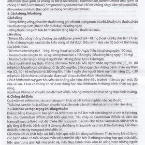 Cốm pha hỗn dịch uống Cefriven 50 điều trị nhiễm khuẩn đường hô hấp, nhiễm khuẩn da, viêm họng, viêm amidan (21 gói x 0.5g)