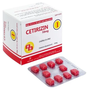 Thuốc Cetirizin 10mg Donaipharm điều trị các bệnh dị ứng, mề đay mãn tính (10 vỉ x 10 viên)