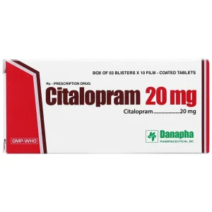 Thuốc Citalopram 20mg Danapha điều trị bệnh trầm cảm, rối loạn hoảng sợ ( 3 vỉ x 10 viên)