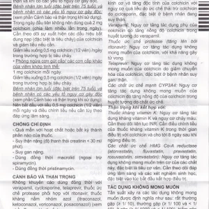 Thuốc Colchicine Capel 1mg Mayoly Spindler phòng ngừa và điều trị cơn gút cấp (20 viên)