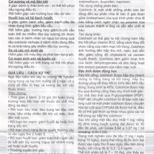 Thuốc Colchicine Capel 1mg Mayoly Spindler phòng ngừa và điều trị cơn gút cấp (20 viên)