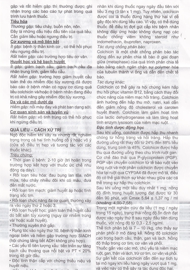 Thuốc Colchicine Capel 1mg Mayoly Spindler phòng ngừa và điều trị cơn gút cấp (20 viên)