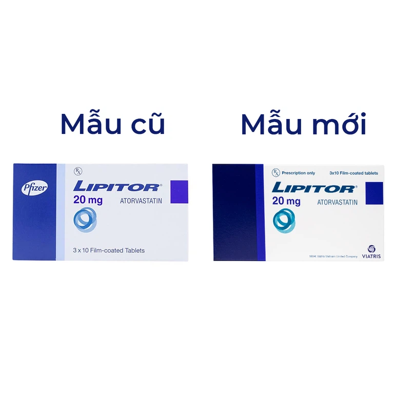 Thuốc Lipitor 20mg Pfizer điều trị tăng cholesterol toàn phần (3 vỉ x 10 viên)