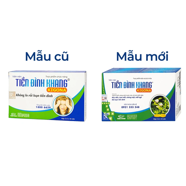 Viên uống Tiền Đình Khang Kigona Eloge hỗ trợ hoạt huyết, tăng cường tuần hoàn máu não (3 vỉ x 10 viên)