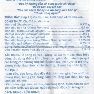 Dầu gừng Thái Dương điều trị đau đầu, đau lưng, đau dây thần kinh vai gáy (24ml)