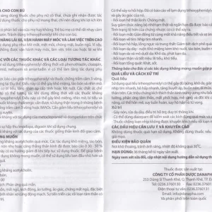 Thuốc Danapha - Trihex 2 điều trị hỗ trợ hội chứng Parkinson, giảm hội chứng ngoại tháp (5 vỉ x 20 viên)