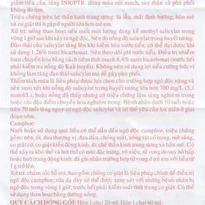 Dầu nóng Mặt Trời OPC điều trị nhức mỏi, tê thấp, đau lưng, cảm mạo, cúm (60ml)