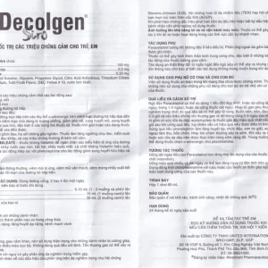 Siro Decolgen Untied điều trị các triệu chứng cảm thông thường, viêm mũi dị ứng (60ml)