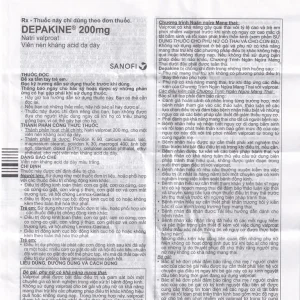 Thuốc Depakine 200mg Sanofi điều trị động kinh (40 viên)