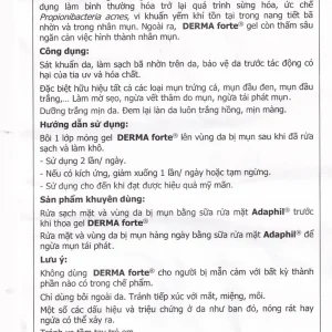Gel Derma Forte Gamma hỗ trợ làm mờ sẹo, ngừa vết thâm, ngừa tái phát mụn, sạch bã nhờn trên da (15g)
