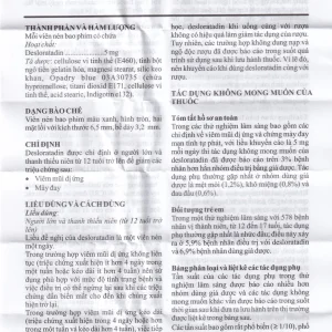 Thuốc Desloratadine 5mg Genepharm giảm các triệu chứng viêm mũi dị ứng, mày đay (2 vỉ x 15 viên)