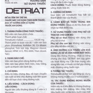 Thuốc Detriat điều trị triệu chứng đau, rối loạn chuyển vận ruột, khó chịu đường ruột (2 vỉ x 10 viên)