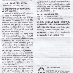 Thuốc Detriat điều trị triệu chứng đau, rối loạn chuyển vận ruột, khó chịu đường ruột (2 vỉ x 10 viên)