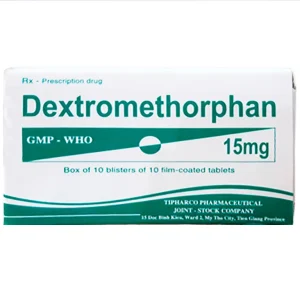 Thuốc Dextromethorphan 15mg Tipharco điều trị ho khan, ho do kích ứng (10 vỉ x 10 viên)